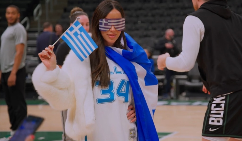 (Bravo) Angie Katsanevas shows off her Greek roots at Fiserv Forum in Milwaukee, in the Oct. 2 episode of "The Real Housewives of Salt Lake City."