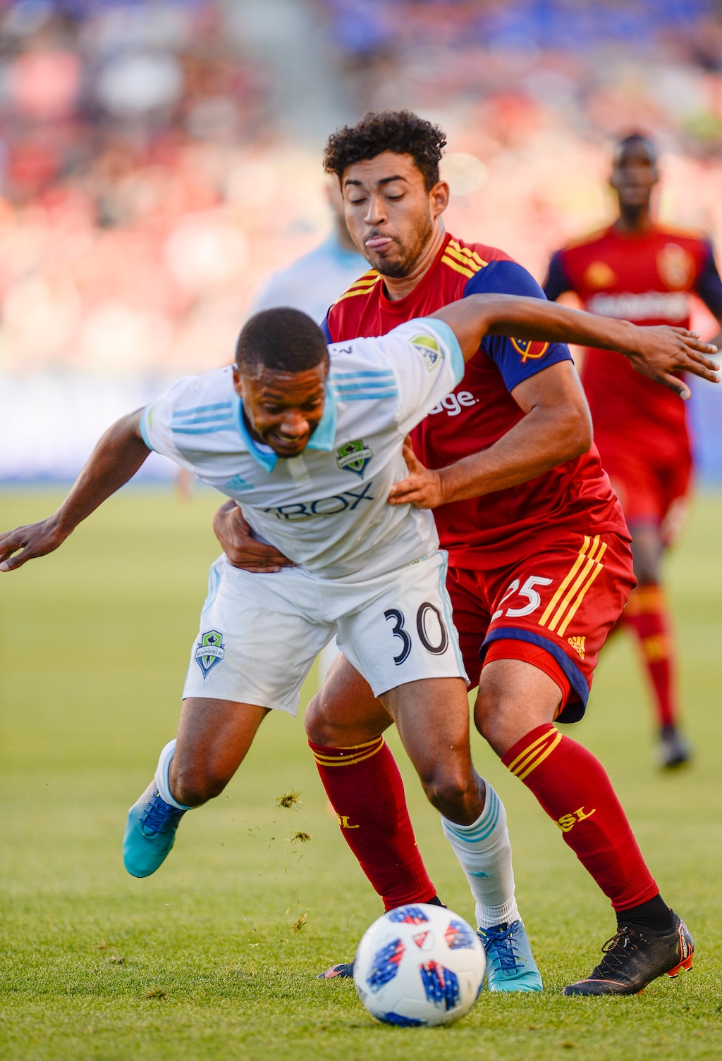 Leah Hogsten  |  The Salt Lake Tribune  as Real Salt Lake hosts the Seattle Sounders at Rio Tinto Stadium in Sandy, Utah, Saturday, June 2, 2018.