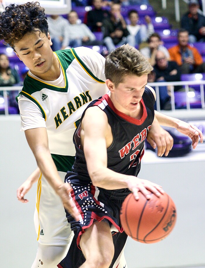 (Leah Hogsten  |  The Salt Lake Tribune)Weber defeated Kearns 60-52 in the 6A High School Boys' Basketball Tournament opening game at Weber State University’s Dee Events Center in Ogden, Tuesday, Feb. 27, 2018. 