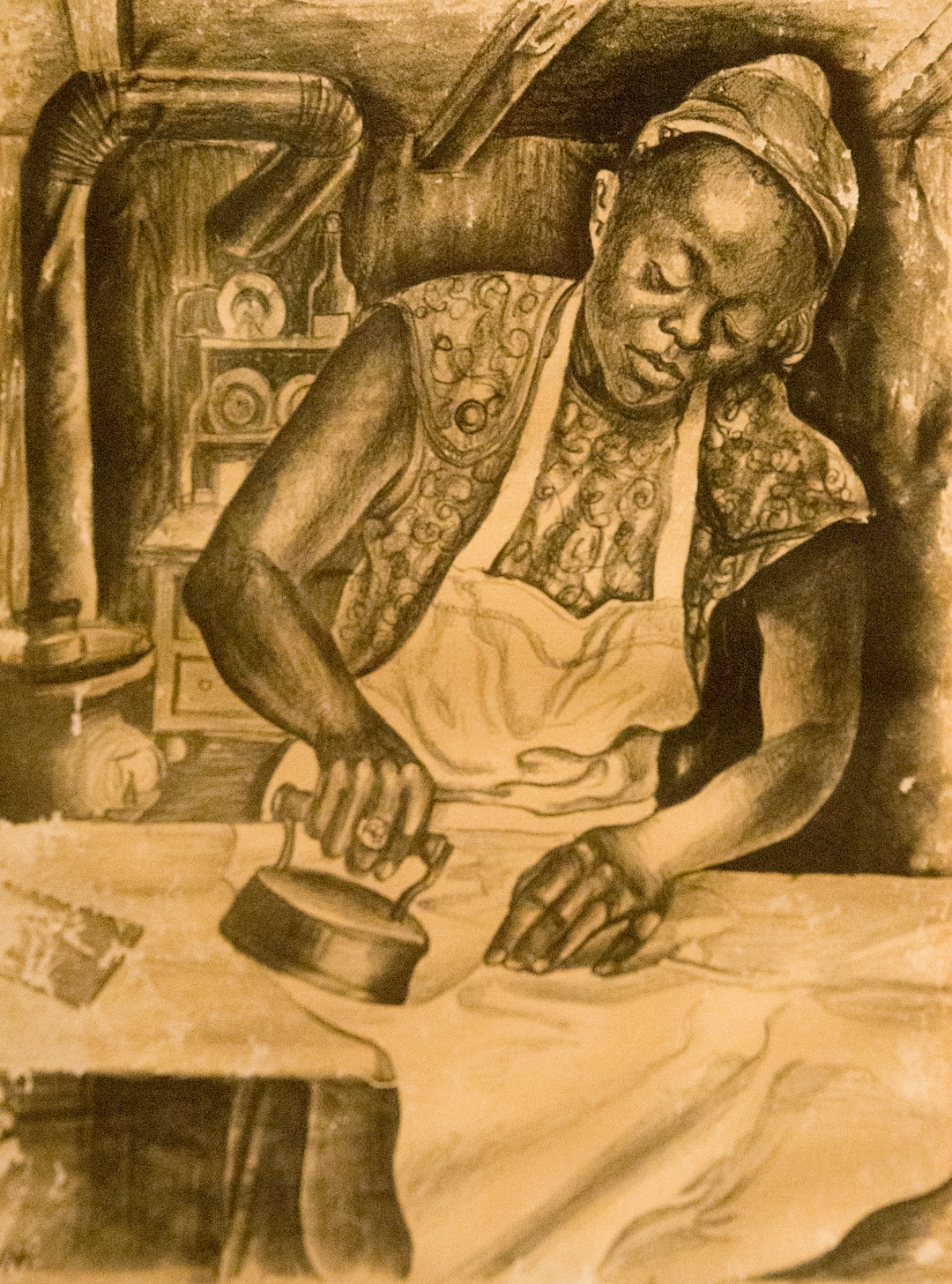 (Rick Egan  |  The Salt Lake Tribune)   Proud (Ironing), by Joseph Paul Vorst, in new exhibit titled: “Joseph Paul Vorst: A Retrospective,” which will run from November 9, 2017, through April 15, 2018, at the LDS Church History Museum. Thursday, November 9, 2017.