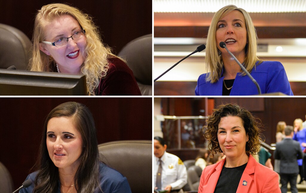 (The Salt Lake Tribune) Clockwise from top left, Salt Lake County Council members Laurie Stringham, Aimee Winder Newton, Suzanne Harrison, and Dea Theodore.