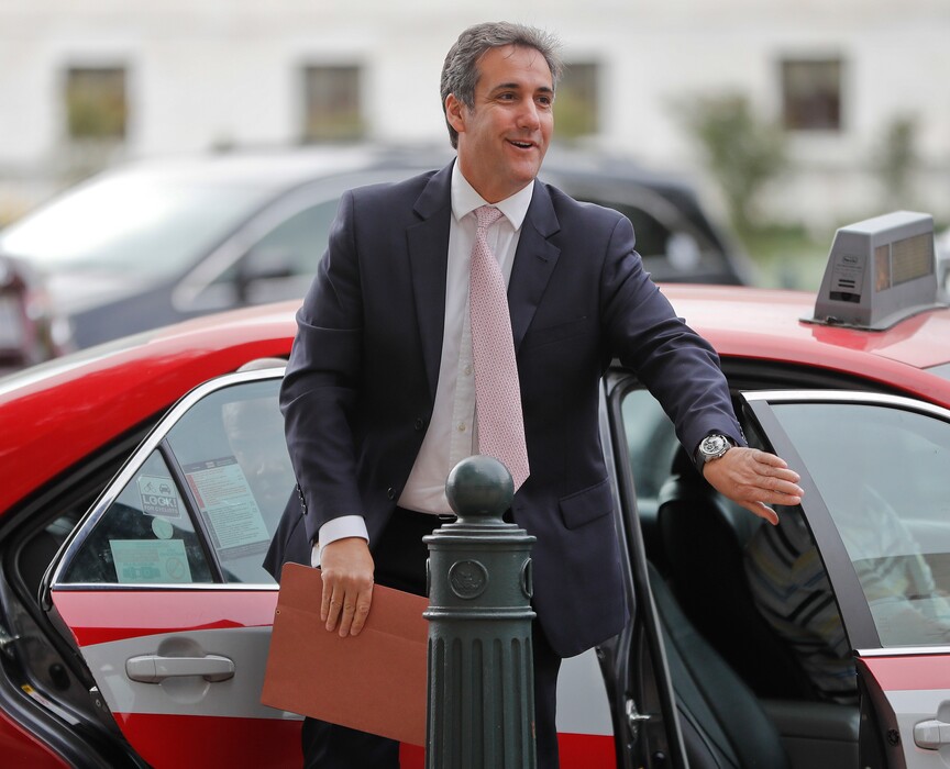 (Pablo Martinez Monsivais | Associated Press file photo) In this Sept. 19, 2017, photo, Michael Cohen arrives on Capitol Hill in Washington. A secret recording between Donald Trump and Cohen discussing payments to a Playboy model has brought renewed attention to the question of whether the candidate and his lawyer sought to stymie politically damaging stories from women ahead of the 2016 presidential election. But it’s not clear that the brief recording, on its own, creates additional legal problems for either man.