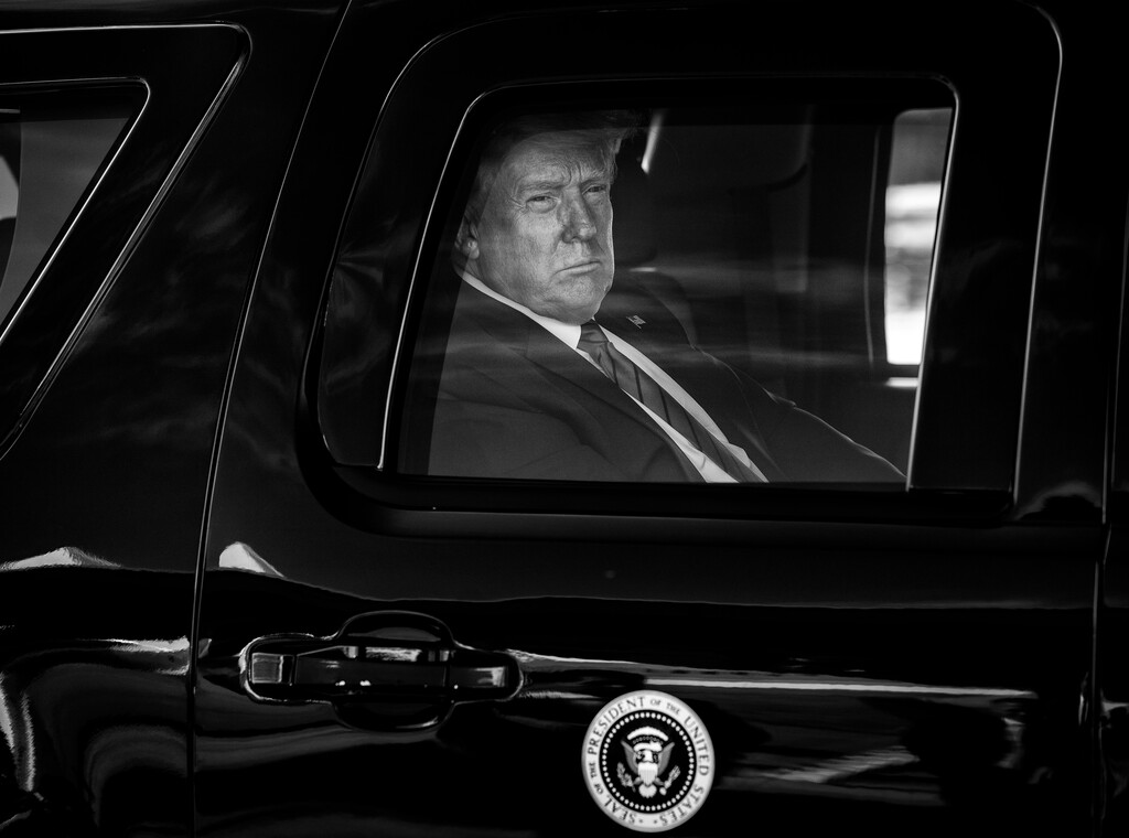 (Doug Mills | The New York Times) President Donald Trump in the presidential limo at Joint Base Andrews in Maryland, Sept. 12, 2020. The New York Times Times obtained Donald Trump's tax information extending over more than two decades, revealing struggling properties, vast write-offs, an audit battle and hundreds of millions in debt coming due.