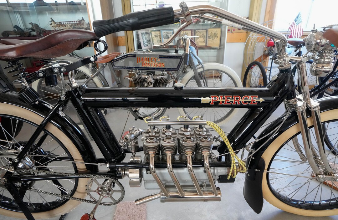 (Francisco Kjolseth  | The Salt Lake Tribune) A 1914 Harley Davidson 11K 61 CJ Twin, believed to be 1 of 10 in existence, is pictured at the Richard W. Erickson Foundation Power Show & Museum in Wallsburg, Utah on Tuesday, Aug. 6, 2024.
