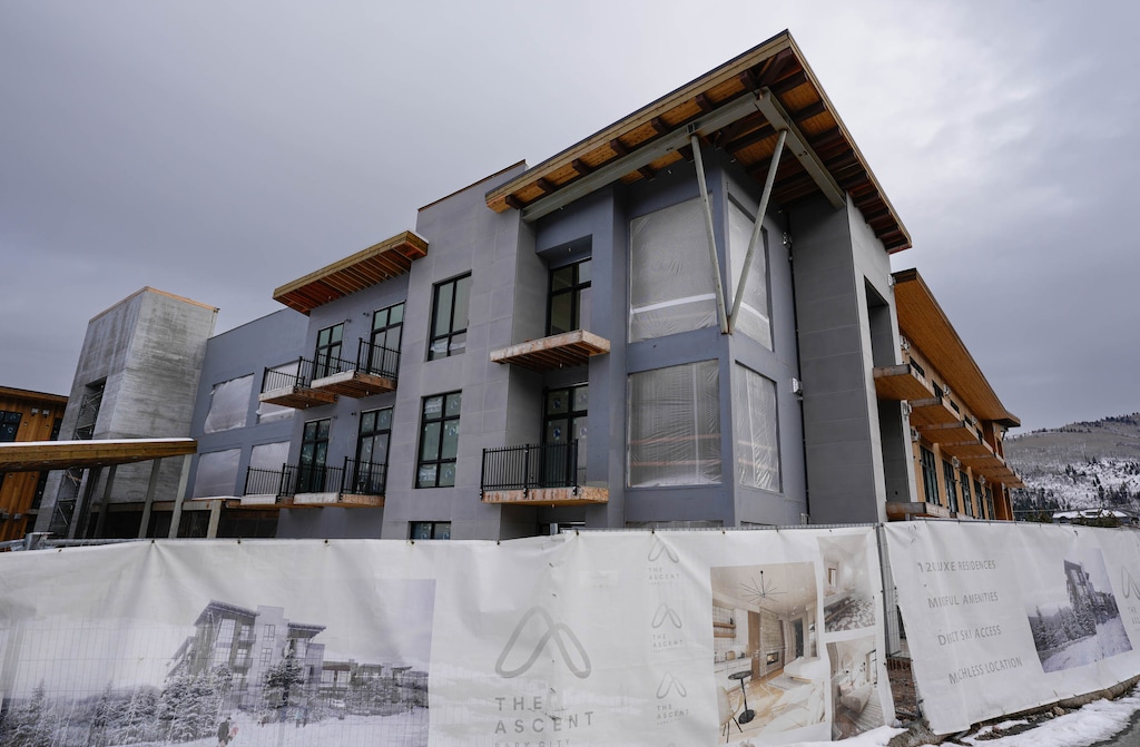(Francisco Kjolseth | The Salt Lake Tribune) The Ascent, a condotel in the Frostwood Village area below Canyons Village at Park City, remains under construction, Friday, Jan. 30, 2026.