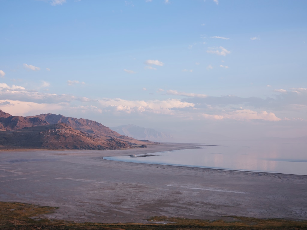 (Lindsay D'Addato | The New York Times) A view of the Great Salt Lake from Antelope Island, Utah on Aug. 25, 2021, a wildlife sanctuary that is home to wild buffalo, antelope, birds, among other species. A red-hot economy, wildfire smoke and the shriveling of the Great Salt Lake are making Utah’s alarming air pollution even worse.