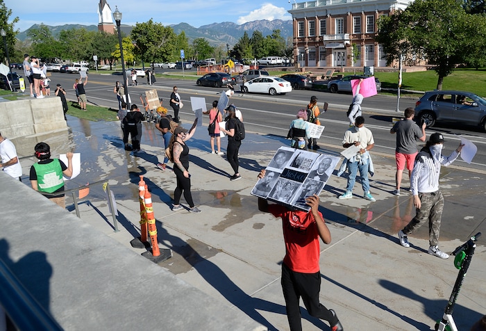 (Francisco Kjolseth  |  The Salt Lake Tribune) Protesters gather at the Utah Capitol to rally against police brutality on Friday, June 26, 2020.