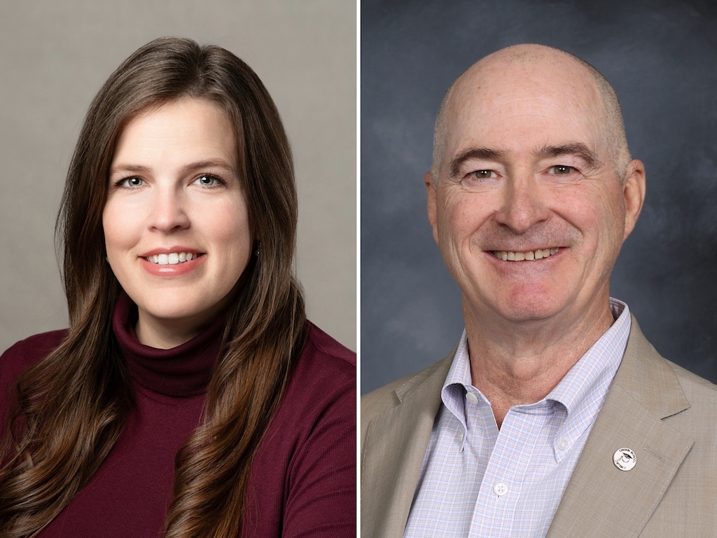 (Campaign photos) Tiara Auxier, left, and Zane Woolstenhulme, candidates for the 2026 House District 4 election.