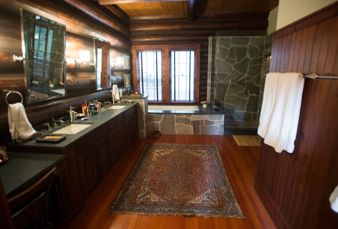 (Rick Egan  |  The Salt Lake Tribune)   The interior of the Chief Joseph Ranch lodge, including this master bathroom, have been re-created at the Utah Film Studios in Park City for the upcoming Paramount Network series  "Yellowstone."