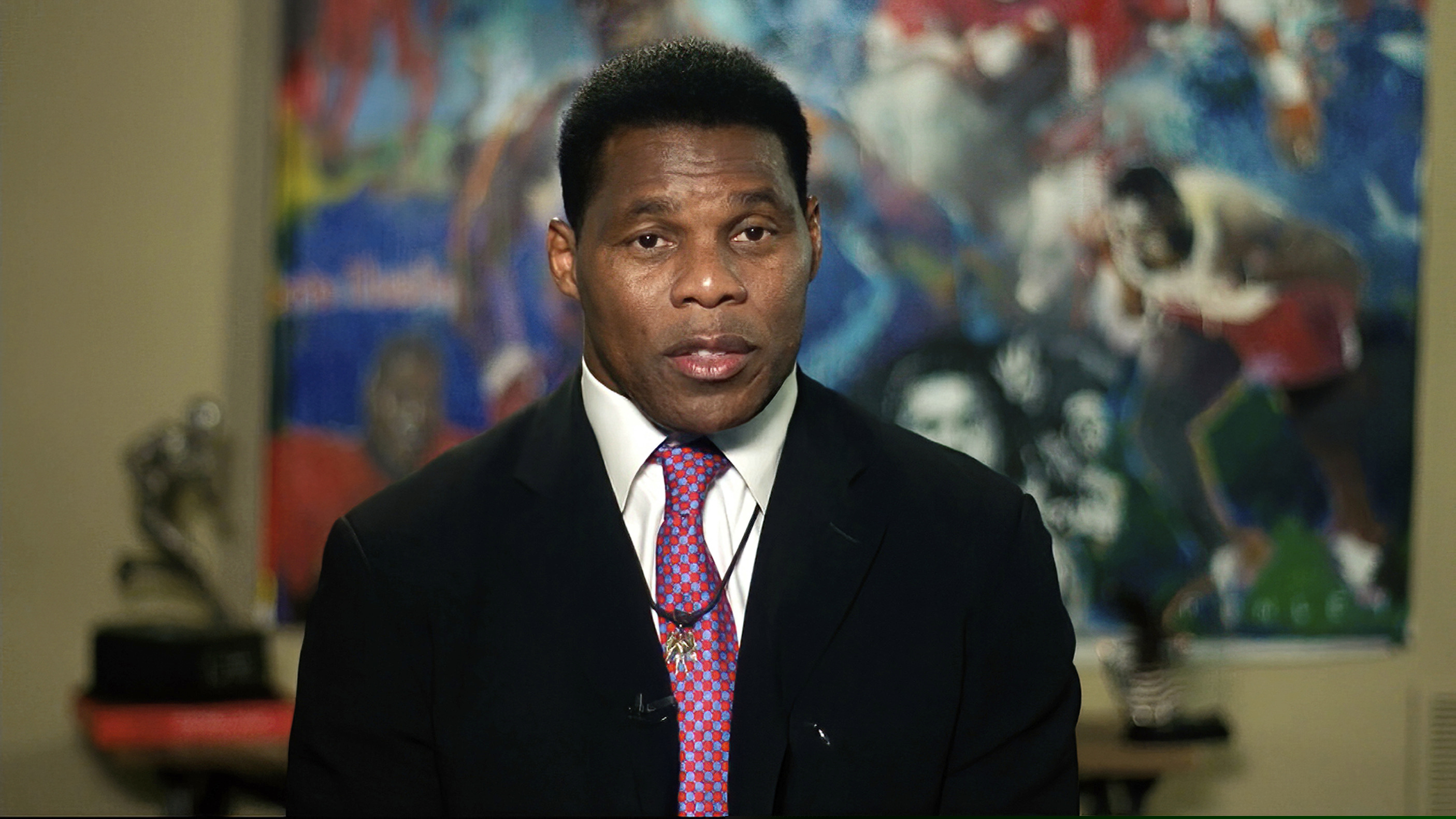 In this image from video, Herschel Walker speaks from Westlake, Texas, during the first night of the Republican National Convention Monday, Aug. 24, 2020