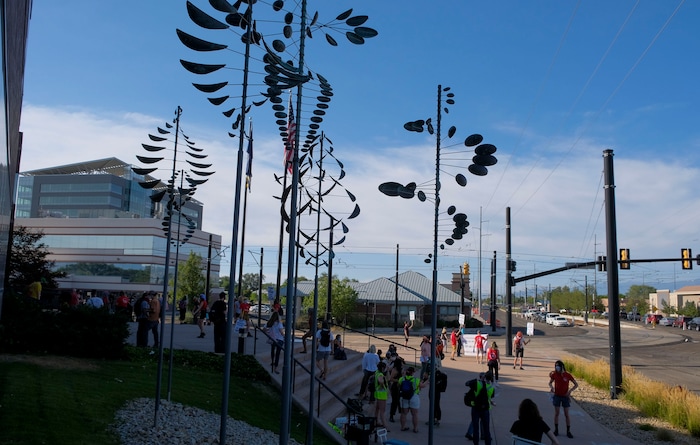 (Leah Hogsten  |  The Salt Lake Tribune) About 75 people rallied for the People's Council to defund the West Valley Police Department outside West Valley City Hall, Aug.8, 2020.  Saturday's rally was hosted by the Salt Lake chapter of the Party for Socialism and Liberation.