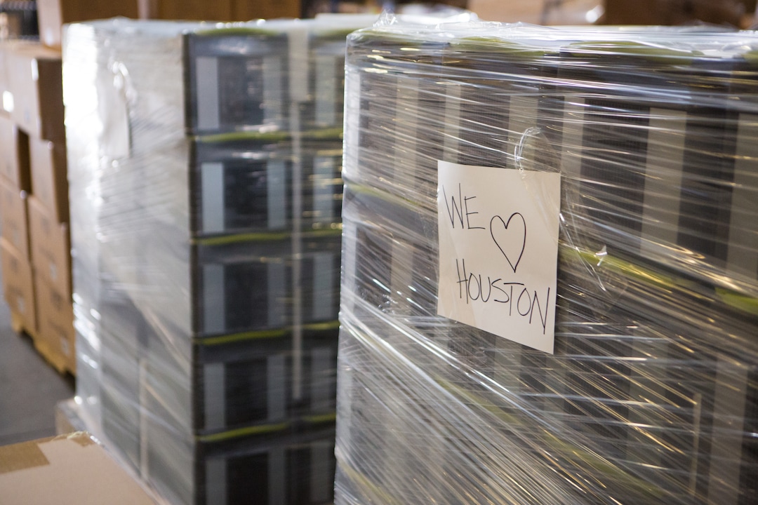 (Courtesy | Lisa Janssen) Bluffdale solar products company Goal Zero sent over $1 million worth of products to Houston for Hurricane Harvey relief.