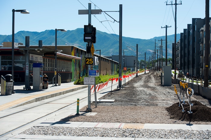 (Rick Egan  |  The Salt Lake Tribune)        The site of UTA’s S-Line double track project, on 300 East and 2233 South, Monday, June 11, 2018.