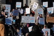 (Francisco Kjolseth  | The Salt Lake Tribune) People gather on the steps of the Utah Capitol for the Let Utah Voter Rally on Monday, March 10, 2025, protesting changes that they said will make it harder for Utahns to make their voices heard. 