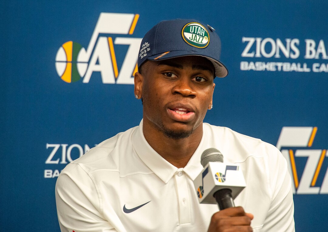 (Rick Egan  |  The Salt Lake Tribune)   Utah Jazz draft pick Jarrell Brantley, answers questions during a news conference, at the Zions Bank Basketball Campus, Thursday, June 27, 2019.