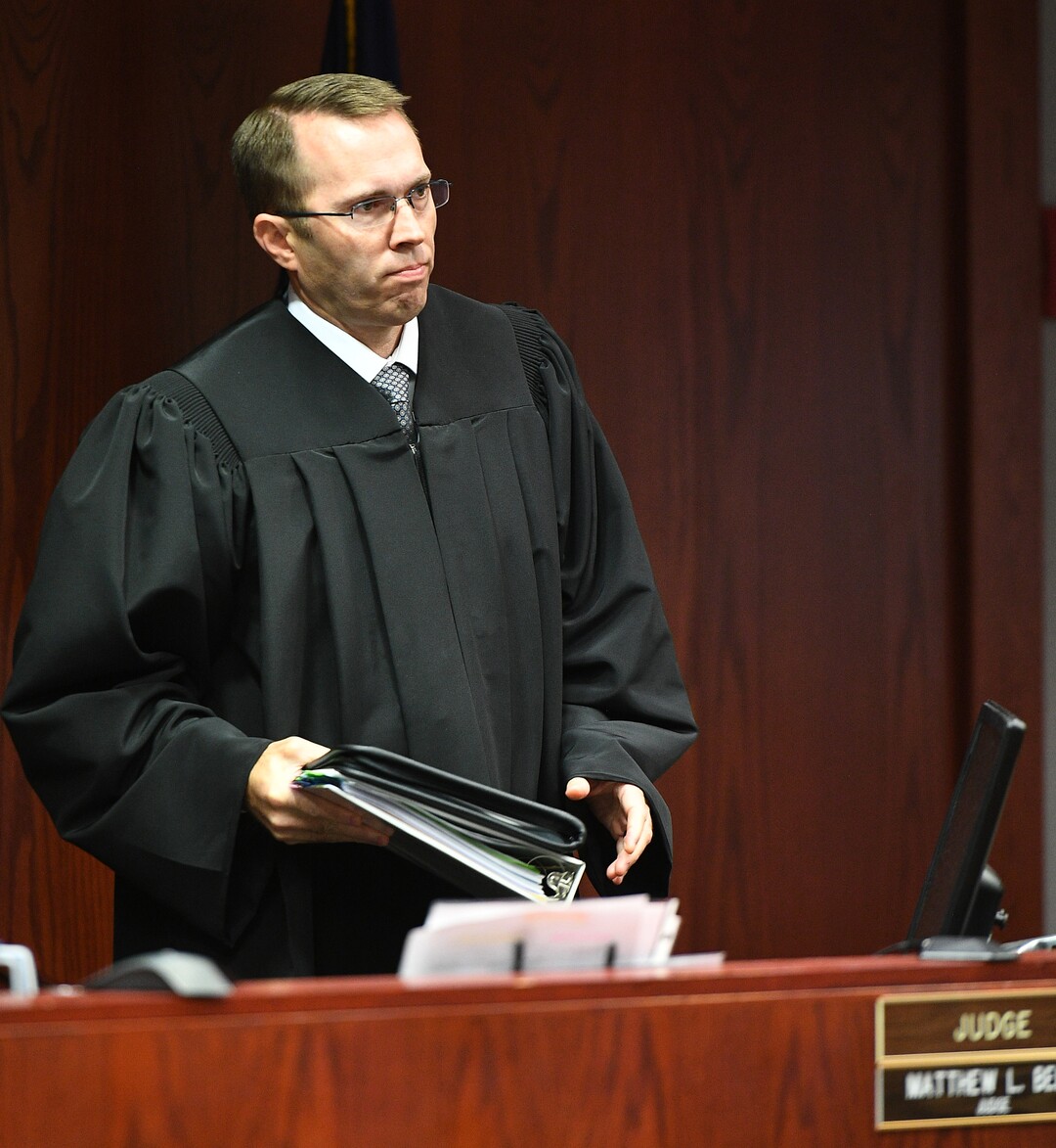 (James M. Dobson  |  Pool Photo)  The fifth district court takes Samuel Shaffer's guilty plea to felony rape of a child and felony child abuse at court in Cedar City, Wednesday, February 20, 2018.