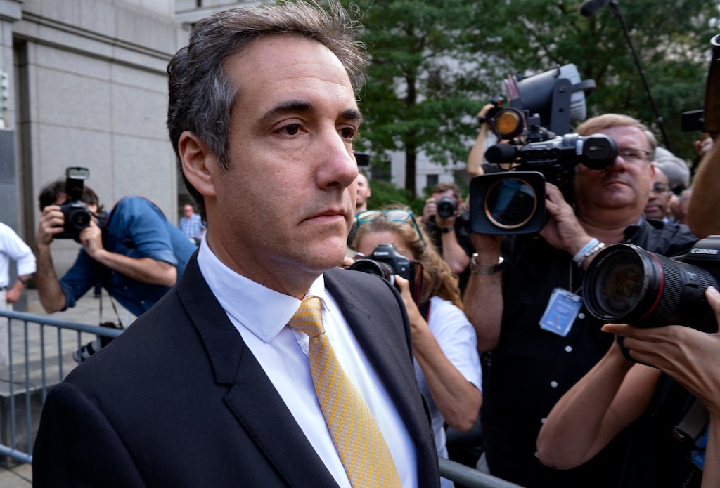 (Craig Ruttle | The Associated Press) In this Aug. 21, 2018 file photo, Michael Cohen, former personal lawyer to President Donald Trump, leaves federal court after reaching a plea agreement in New York. Investigators in New York state issued a subpoena to Cohen as part of their probe into the Trump Foundation, an official with Democratic Gov. Andrew Cuomo's administration confirmed to The Associated Press on Wednesday, Aug. 22.