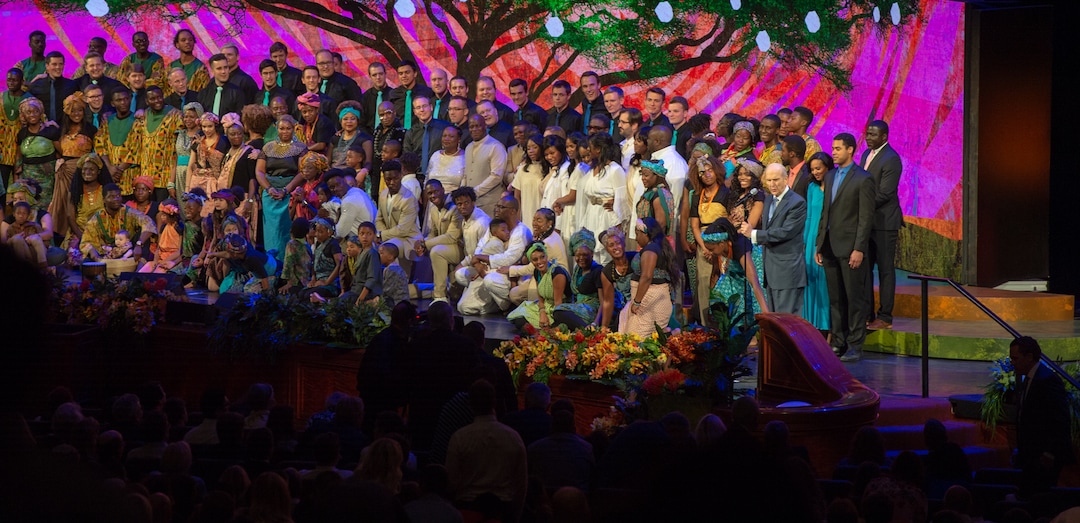 (Rachel Molenda | The Salt Lake Tribune) President Russell M. Nelson addresses the crowd at Be One, an event to celebrate the 40th anniversary of the 1978 change that allowed Black men and boys to hold the priesthood and black women and girls to enter temples on Friday, June 1, 2018.