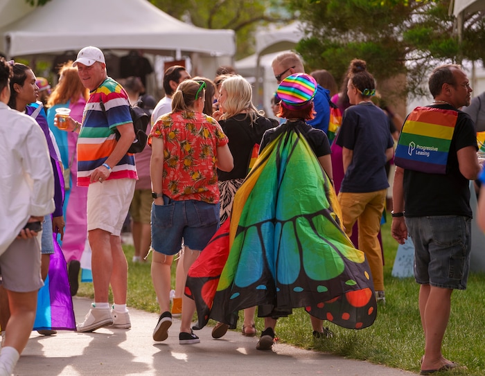 (Leah Hogsten | The Salt Lake Tribune)  Thousands celebrate the Utah Pride Festival at Washington Square, Saturday, June 4, 2022. 
