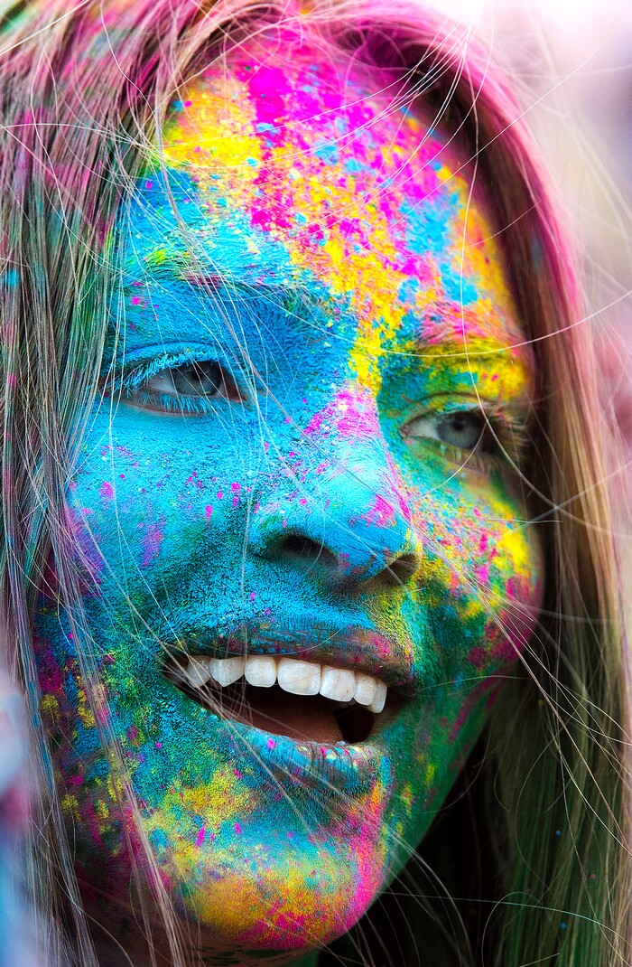 (Rick Egan  |  The Salt Lake Tribune)      Ruth Voss from Provo dancers to the music of Jai Krishna & Ananda Groove, during the 22nd annual Holi Festival of Colors at the Sri Sri Radha Krishna Temple in Spanish Fork, Saturday, March 24, 2018. The festival which celebrates the beginning or spring is also known as at the Festival of Love.