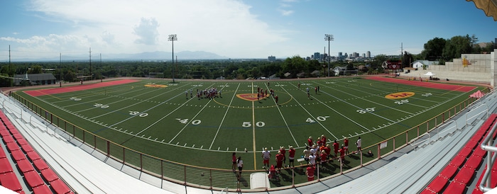 (Rick Egan  |  The Salt Lake Tribune)  Judge Memorial football field ,Wednesday, August 8, 2017.