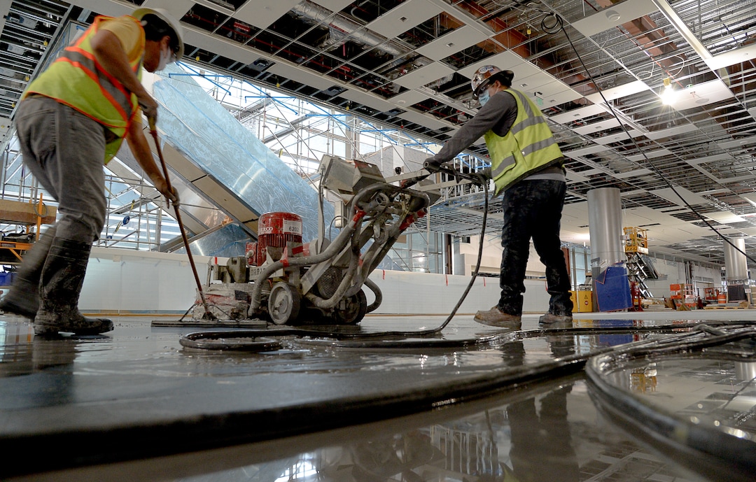 (Francisco Kjolseth  |  The Salt Lake Tribune) Crews continue their work in the first phase of construction of the Salt Lake City International Airport on Wednesday, May 20, 2020.