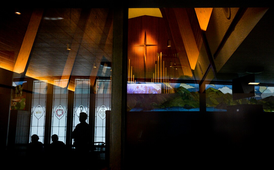 Leah Hogsten  |  The Salt Lake Tribune   l-r The Martin brothers; Spencer, Jeff and Dave Martin have been ushers at Christ United Methodist Church for 19 years. The congregation wore rainbows during Sunday services, March 3, 2019 in a show of solidarity for its LGBTQ members.  Last week in St. Louis, international delegates for the UMC voted to continue the faith’s ban on same-sex weddings and ordination of LGBTQ clergy.  Many pastors and congregations in Utah and the U.S. were disappointed by the vote, which could ultimately cause a split in the ranks.