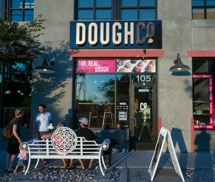 Rick Egan  |  The Salt Lake Tribune
Dough Co., a new dessert shop in Sugar House that sells scoops of edible cookie dough. Monday, July 31, 2017.