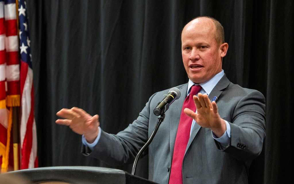 Rick Egan | The Salt Lake Tribune) Utah Democrats vow to pursue other remedies after Lt. Gov. Deidre Henderson declined their request to remove Rep. Joel Ferry from the November ballot. Democrats say Ferry is violating the Utah Constitution by refusing to resign his seat in the Utah House while heading the Utah Department of Natural Resources.