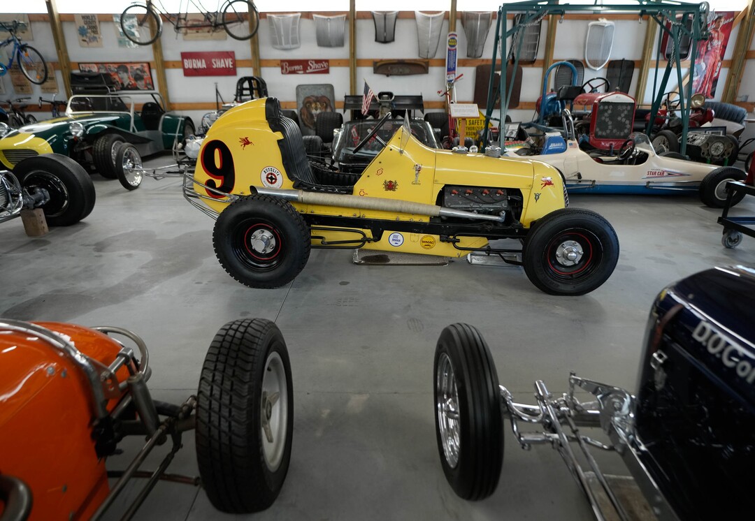(Francisco Kjolseth  | The Salt Lake Tribune) Midget racers at the Richard W. Erickson Foundation Power Show & Museum in Wallsburg, Utah on Tuesday, Aug. 6, 2024.