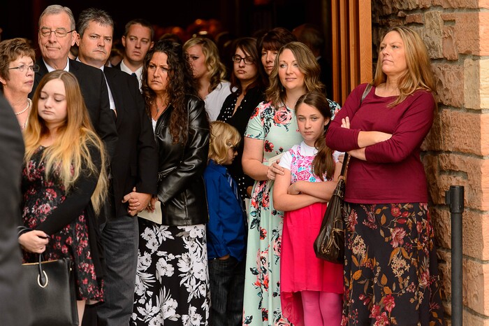 (Trent Nelson | The Salt Lake Tribune)  Family at funeral services for Elder Robert D. Hales at the Salt Lake Tabernacle in Salt Lake City Friday October 6, 2017.