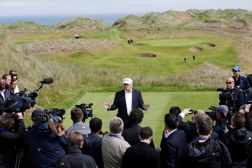 (Matthew Lloyd | Bloomberg) Less than a month before he became the Republican nominee for president in 2016, Donald Trump celebrated the grand reopening of Trump International Golf Links in Aberdeen, Scotland.