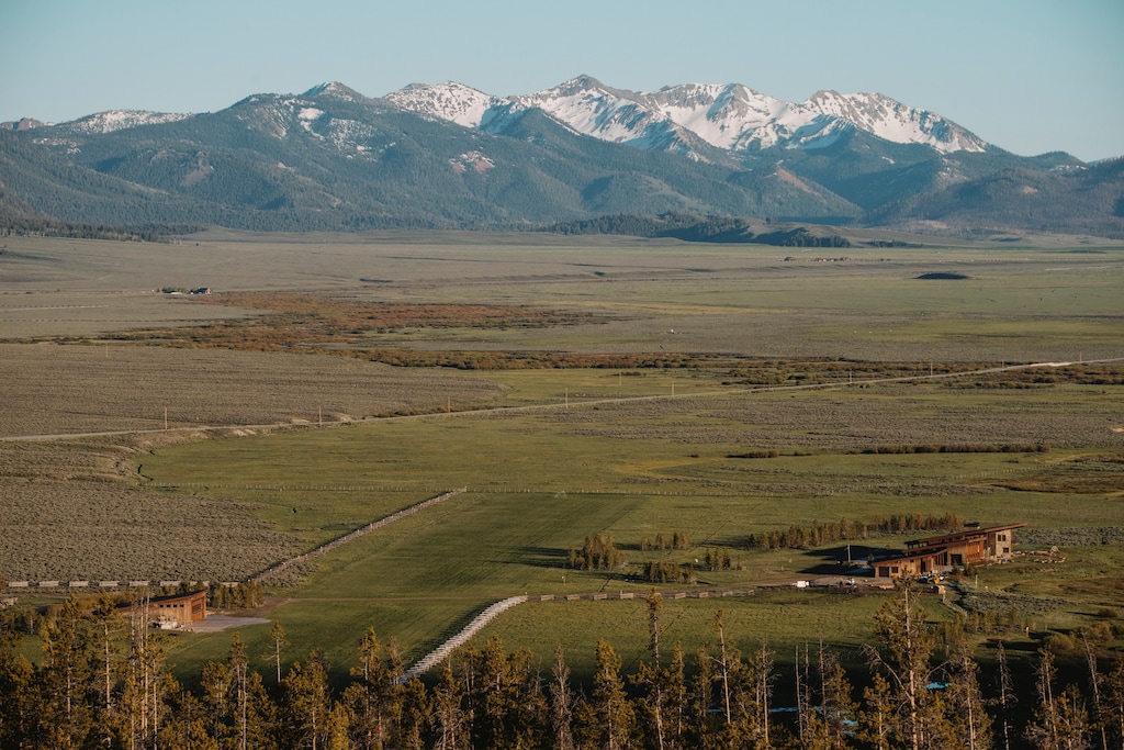(Aaron Agosto | The New York Times) The airstrip at Michael Boren’s Hell Roaring Ranch in the Sawtooth National Recreation Area in Idaho, May 30, 2025.