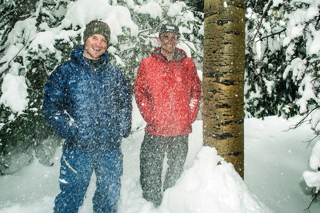 (Chris Detrick  |  The Salt Lake Tribune)
Sam Kapacinskas and Jake Thelen pose for a portrait at Snowbird Resort Tuesday February 28, 2017.