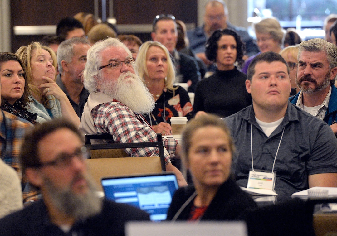 (Al Hartmann  |  The Salt Lake Tribune) 	Utah homeless service providers listen to panel discussion about the long-term plan to add three new homeless shelters and close the shelter at 210 S. Rio Grande St. — and about how the $67 million Operation Rio Grande has affected that long-term plan at Utah's 14th Annual Homelessness Summit in Salt Lake City Wednesday Oct. 11.Panel included Lt. Governor Spencer Cox, Speaker of House Greg Hughes,Salt Lake City Mayor Jackie Biskupski, advocate Pamela Atkinson, and Josh Romney.  