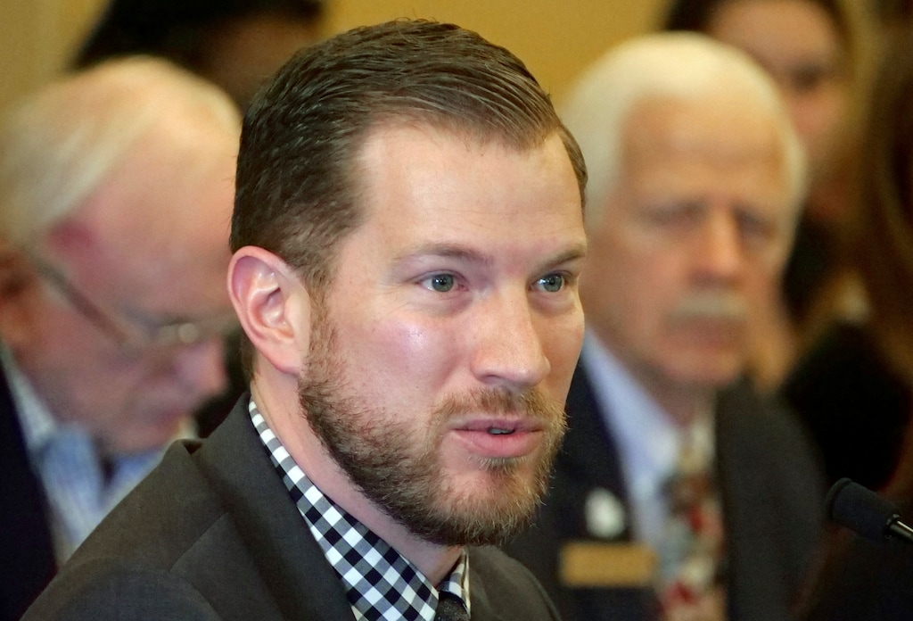 (Rick Bowmer | AP file photo) Rep. Andrew Stoddard, D-Sandy, speaks to members of the House Law Enforcement and Criminal Justice Standing Committee  Feb. 20, 2019, in Salt Lake City.