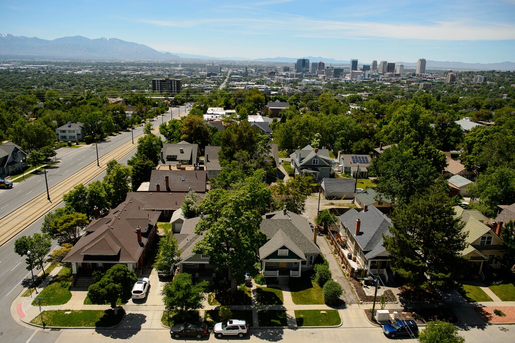 (Trent Nelson  |  Tribune file photo) A view of Salt Lake City from The Landing, at 470 South 1300 East on Tuesday June 11, 2019.