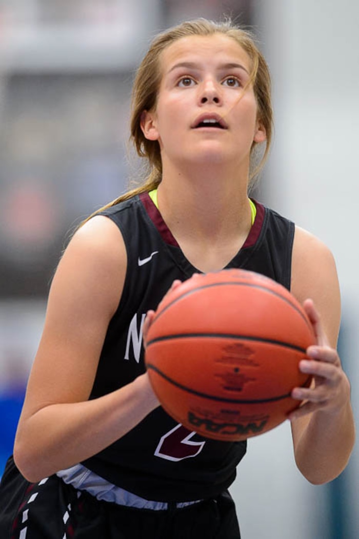 (Trent Nelson | The Salt Lake Tribune)  Northridge's Lauren Call (2) shoots a free throw as Bingham faces Northridge in the 6A High School Girls' Basketball Tournament at SLCC in Taylorsville, Thursday Feb. 22, 2018.