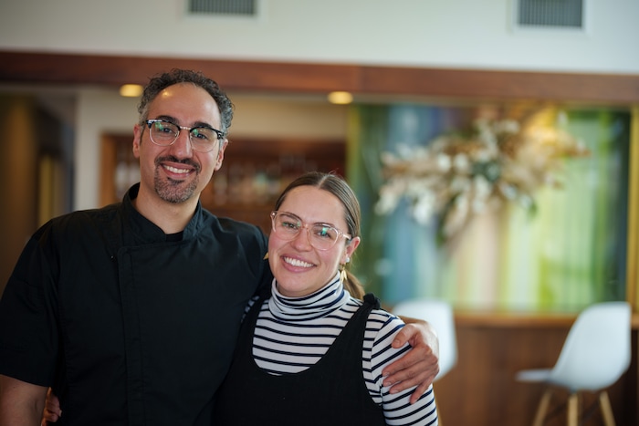 (Trent Nelson  |  The Salt Lake Tribune) Manoli Katsanevas and Katrina Cutrubus at Manoli's in Salt Lake City on Friday, Jan. 7, 2022.