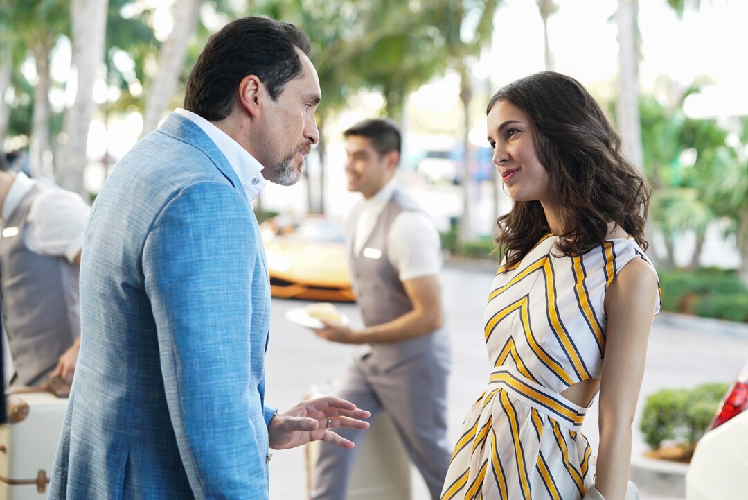 (Photo courtesy Eric McCandless/ABC) Demián Bichir stars as Santiago Mendoza and Denyse Tontz as his strong-willed daughter, Alicia, in “Grand Hotel.”