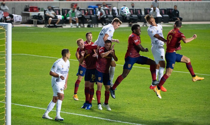 (Francisco Kjolseth  |  The Salt Lake Tribune) Real Salt Lake hosts L.A. Galaxy at Rio Tinto Stadium in Sandy on Wednesday, Sept. 23, 2020.