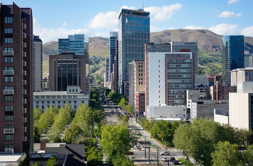 (Francisco Kjolseth | The Salt Lake Tribune) Downtown Salt Lake City on Tuesday, May 24, 2022.