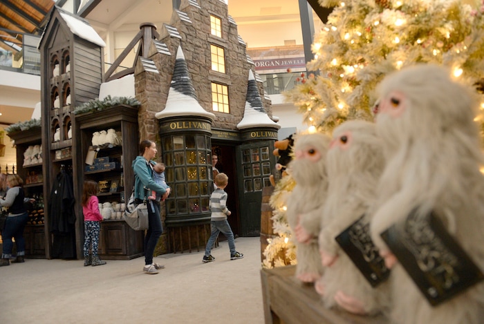 (Al Hartmann  |  The Salt Lake Tribune) 	
Folks get a sneak peek Thursday, Nov. 9, of Warner Bros. Harry Potter-themed exhibit and shopping area in the Shops at South Town in Sandy. There are interactive activities in addition to "Harry Potter" and  "Fantastic Beasts and Where to Find Them" merchandise.