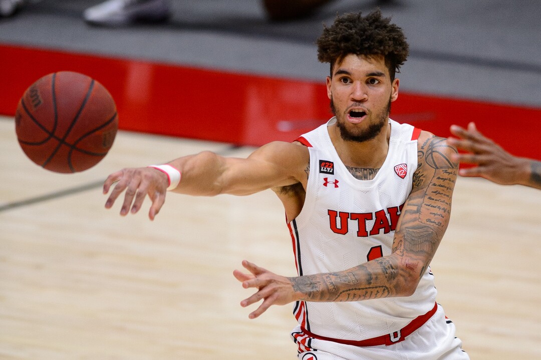 (Trent Nelson  |  The Salt Lake Tribune) Utah Utes forward Timmy Allen (1) as Utah hosts Colorado, NCAA basketball in Salt Lake City on Monday, Jan. 11, 2021.