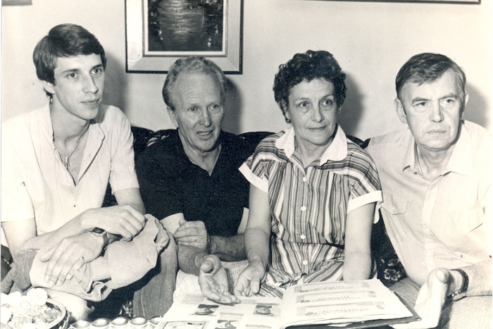 (Courtesy of the Imperial War Museum and the Lonnie Moseley family) Lonnie Moseley, second from left, poses with relatives of the French family who looked after him in this undated photograph.