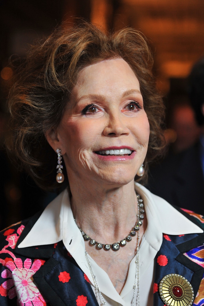 FILE - This Jan. 8, 2012 file photo shows actress Mary Tyler Moore at the taping of "Betty White's 90th Birthday: A Tribute To America's Golden Girl" in Los Angeles. Moore died Wednesday, Jan. 25, 2017, at age 80. (AP Photo/Vince Bucci, File)