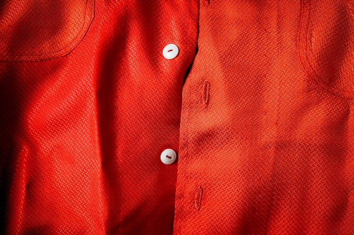 (Jeremy Harmon | The Salt Lake Tribune) A pajama top made out of parachute silk by Annie Jensen, who worked in a parachute factory in Manti during World War II, is seen at the Fort Douglas Military Museum on Feb. 6, 2019. Items like it were made after WWII in part because parachute factories in Manti led to Utahns having access to parachute silk and nylon; service members also brought parachutes home from overseas.