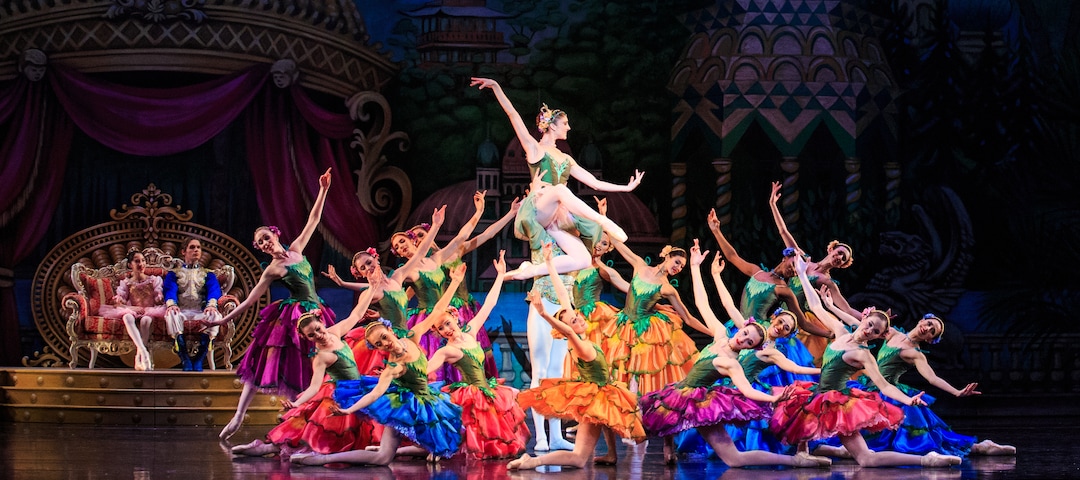 (Courtesy Ballet West | Luke Isley ) Artists of Ballet West perform in "The Nutcracker" Waltz of the Flowers, with new costumes and sets.