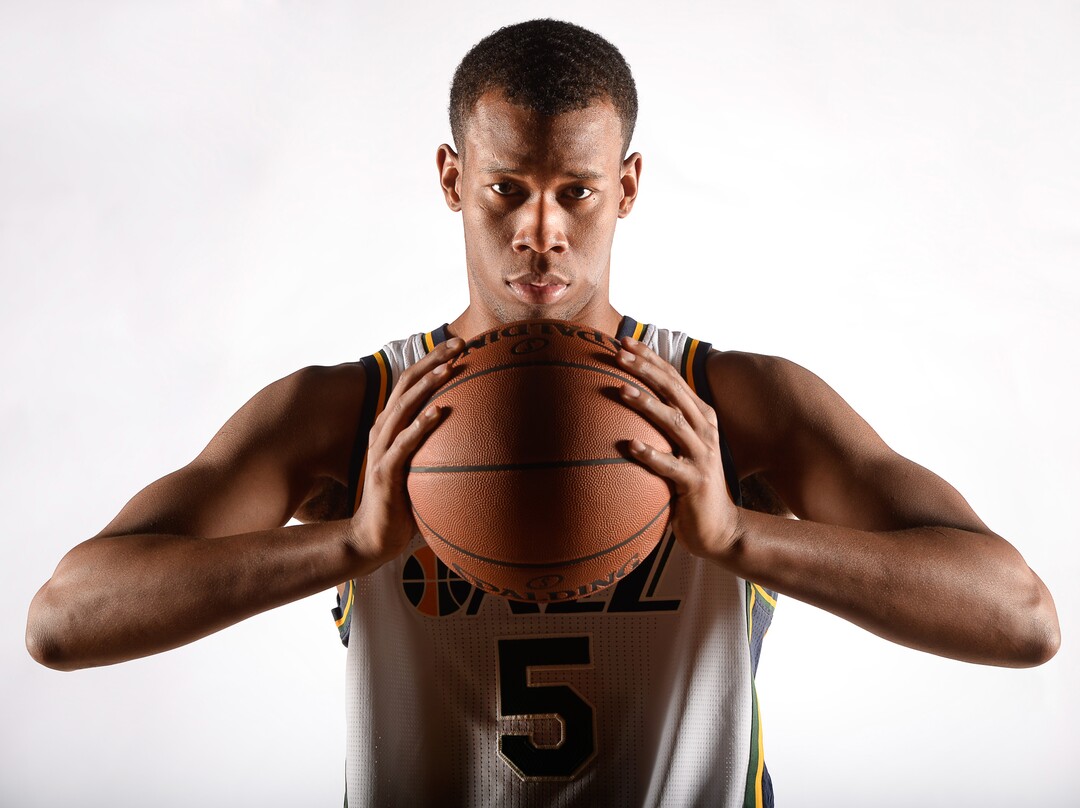 Francisco Kjolseth | The Salt Lake TribuneJazz Media Day. Portrait photo of Rodney Hood. 
