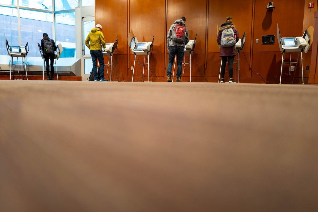 (Trent Nelson  |  The Salt Lake Tribune) Citizens vote at the University of Utah's Marriott Library in Salt Lake City on Tuesday, March 3, 2020.
